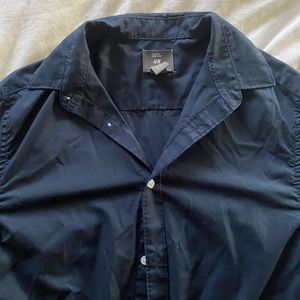 Men’s Navy Blue Slim Fit, Easy Iron Dress Shirt